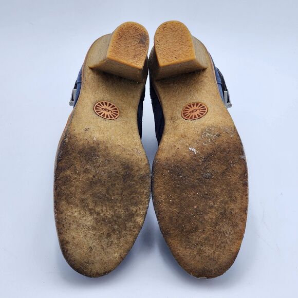 UGG Australia Brienne Suede Indigo Buckle Ankle Booties Size 9.5 - Picture 7 of 12